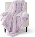 Bedsure GentleSoft Fuzzy Sherpa Twin Blanket Lavender Purple - Cozy