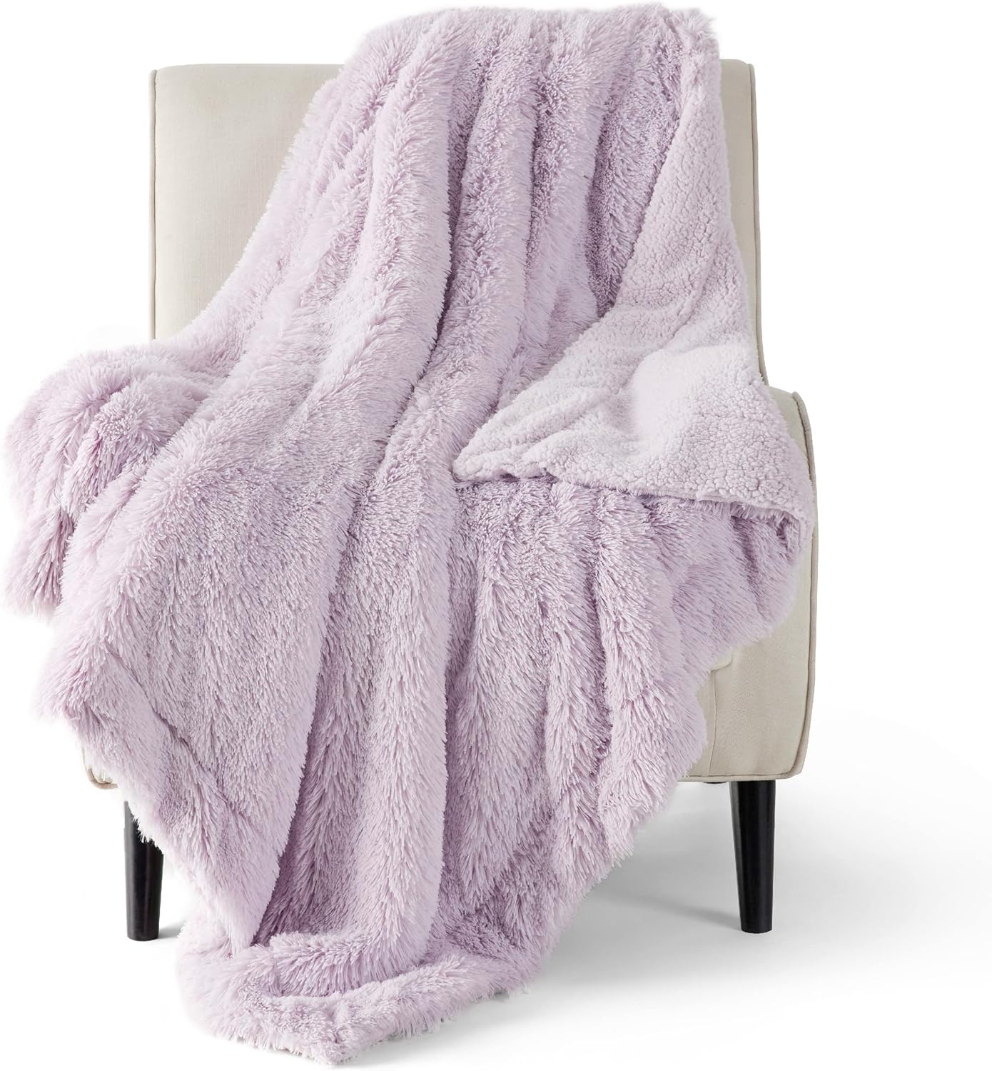 Bedsure GentleSoft Fuzzy Sherpa Faux Fur Twin Blanket Cozy Gift