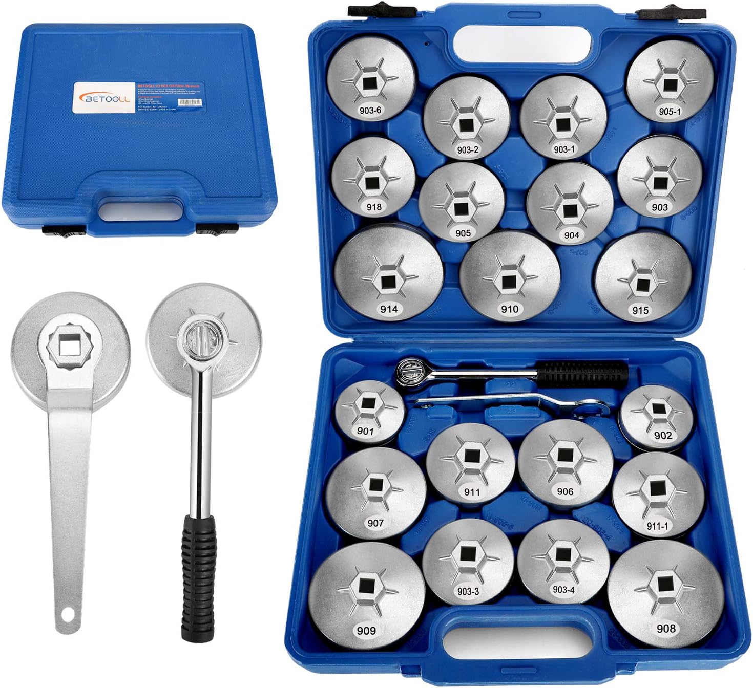 BETOOLL 23pcs Oil Filter Wrench Set for Easy Oil Changes