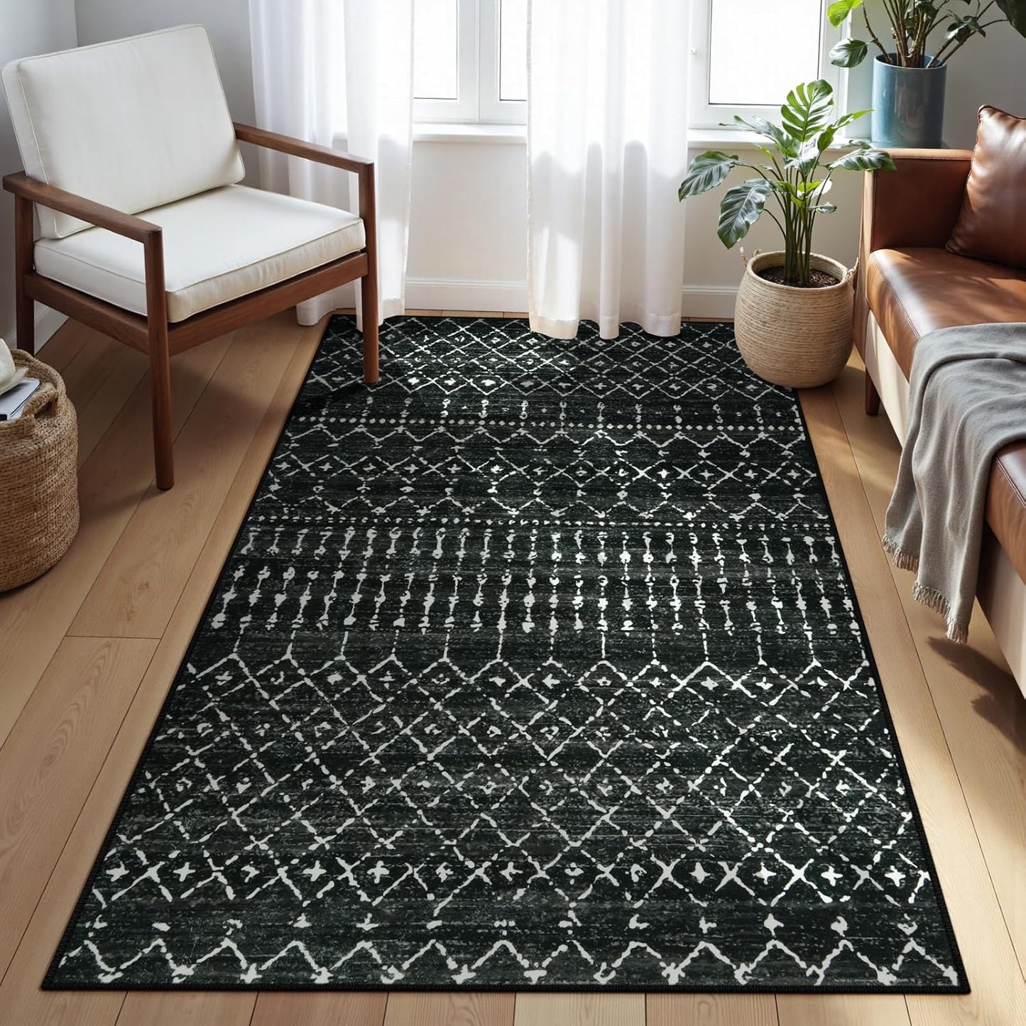 Beeiva Moroccan Washable Area Rug 3x5 for Living Room & Office