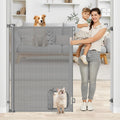 48 Inch Extra Tall Dog Gate with Cat Door - Retractable 55in Fit