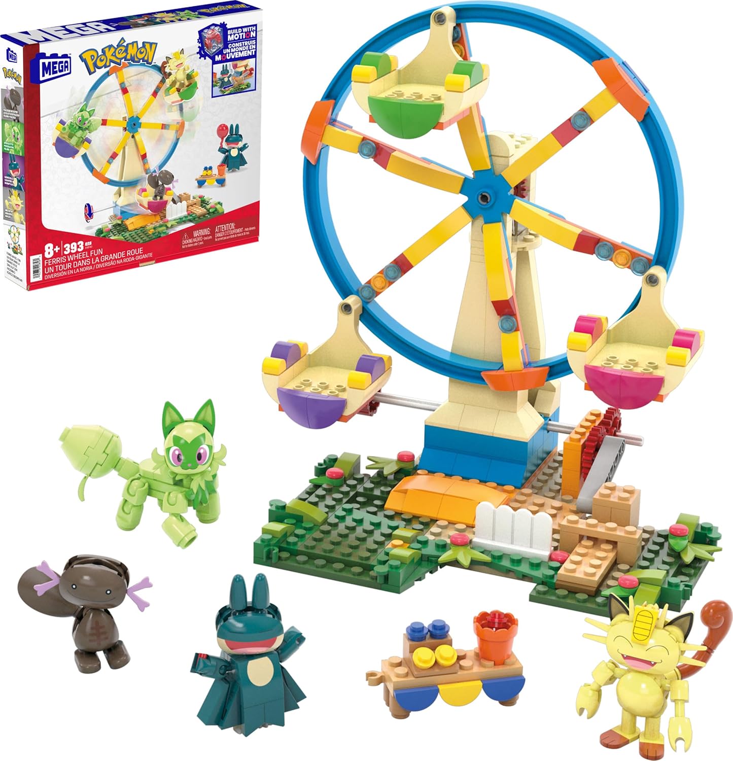 Mattel Mega Pokemon Ferris Wheel Building Set - 393 Pieces!