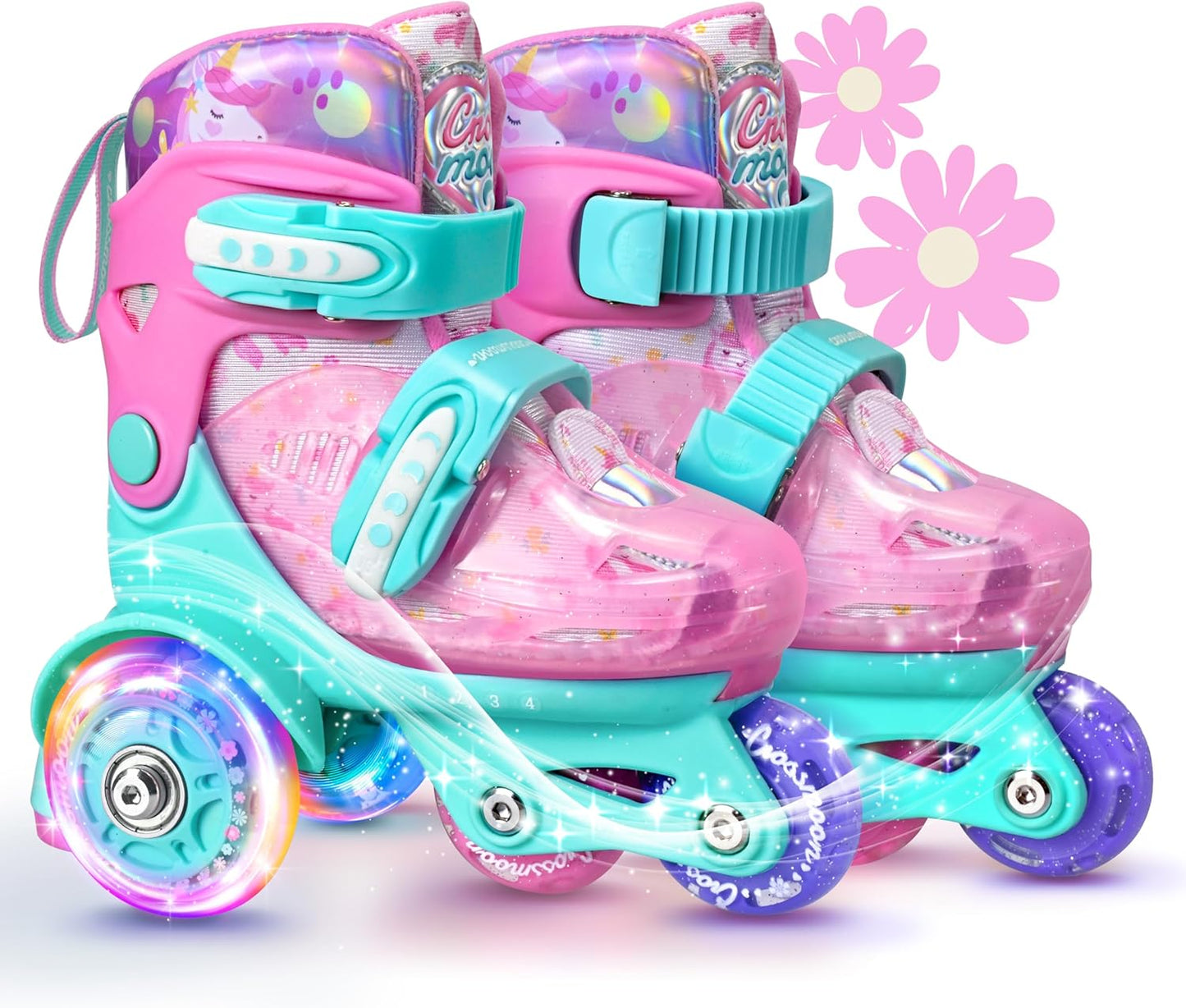 Unicorn Toddler Roller Skates with Light-Up Wheels for Kids