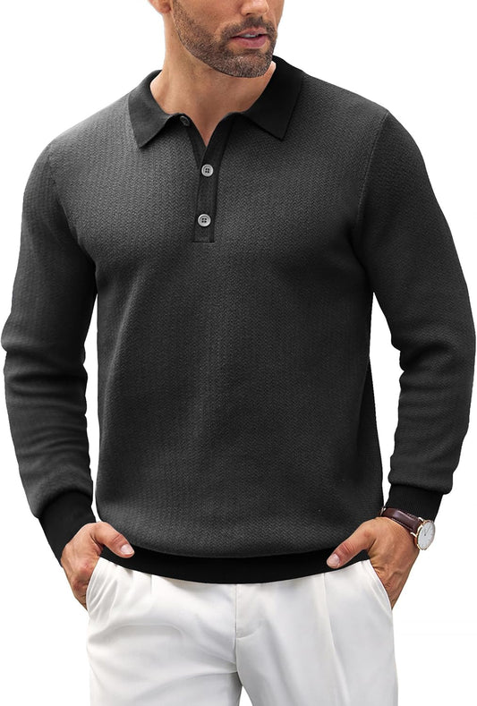 COOFANDY Mens Knit Polo Shirts for Casual and Stylish Wear