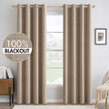 Blackout Linen Textured Curtains 52 x 84 in - Room Darkening Thermal