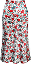 Keasmto Leopard Skirt Midi High Waist Silk Satin - Flattering Everyday
