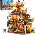City Ice Cream House Building Set with Lights - Charming Two-Floor