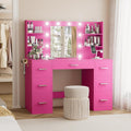 YESHOMY Vanity Desk with Mirror and 10 Adjustable Lights