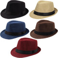 Ultrafun Fedora Short Brim 5 Pack Panama Hat (Medium, Large)