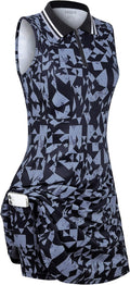 Womens Sleeveless Golf Tennis Dress with Inner Shorts and Pockets Polo
