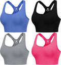 Adjustable Sports Bras for Women 3/4 Pack Racerback - High Support