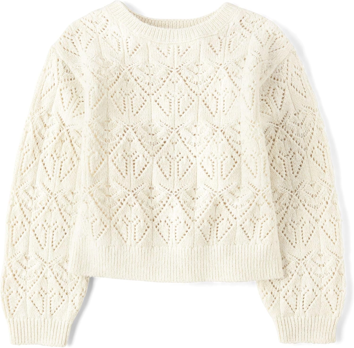Children's Place Girls' Long Sleeve Crew Neck Pullover Sweater