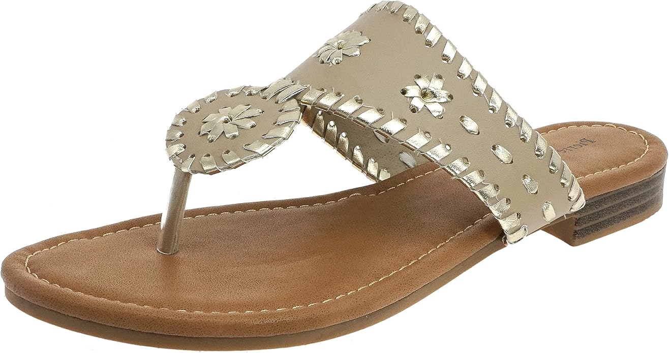 Pierre Dumas Women's Rosetta Slip On Thong Sandal for Comfort