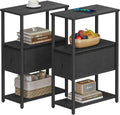 TUTOTAK Small Narrow End Table Set of 2 - Compact Nightstand for Small