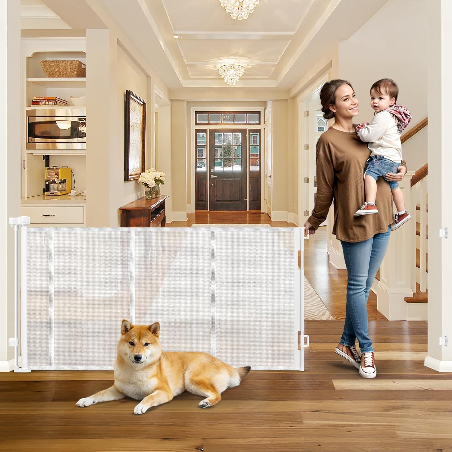 Reinforced Extra Wide Dog Gate for Indoor and Outdoor Use