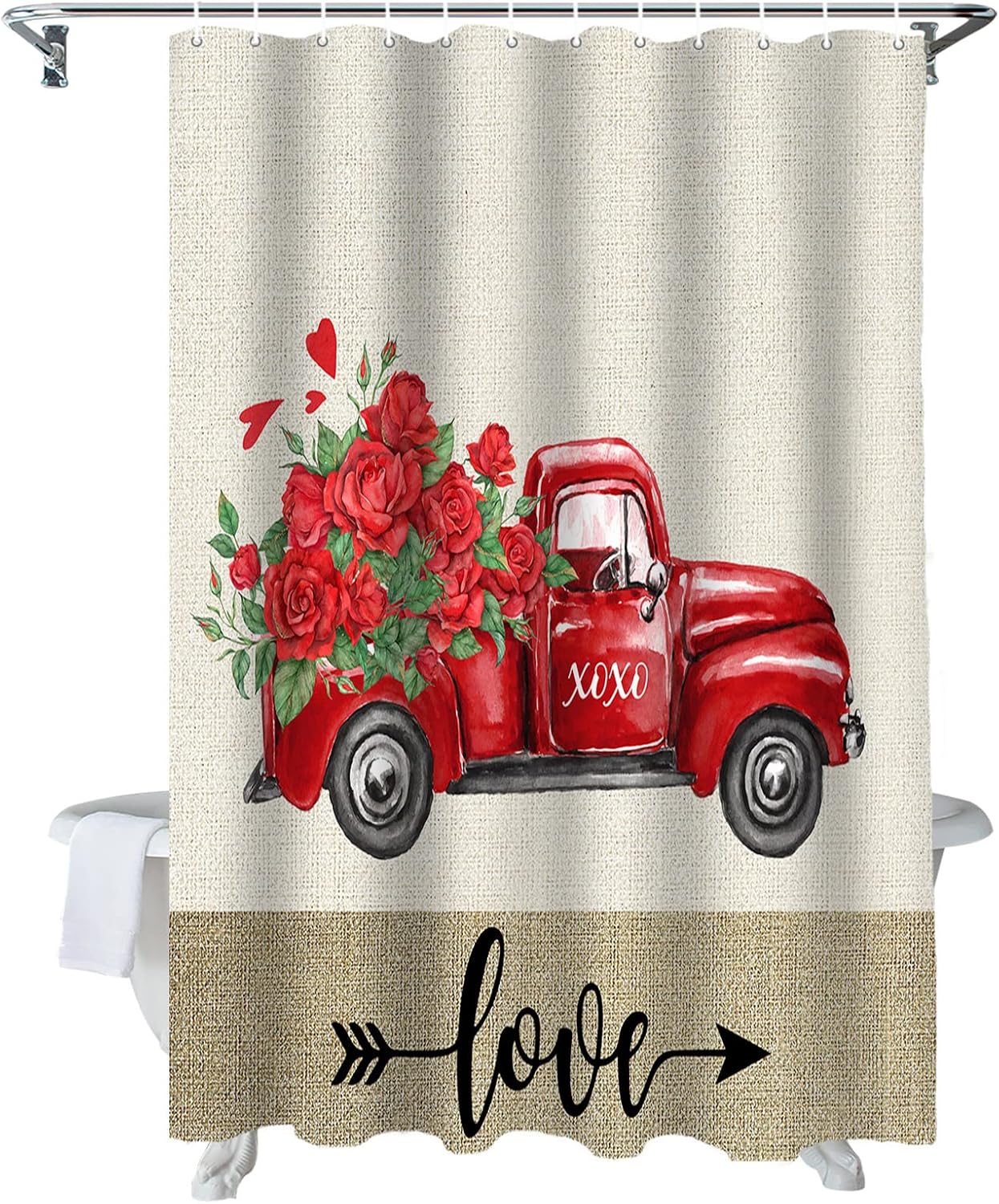 Valentine's Love in Bloom Shower Curtain Set by ALAGEO