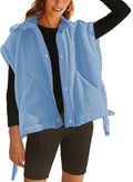 Womens Sherpa Fleece Vest Oversized Sleeveless Jacket (Style HLL5)