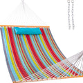 12 FT Quilted Double Hammock with Spreader Bars - Roomy Comfort