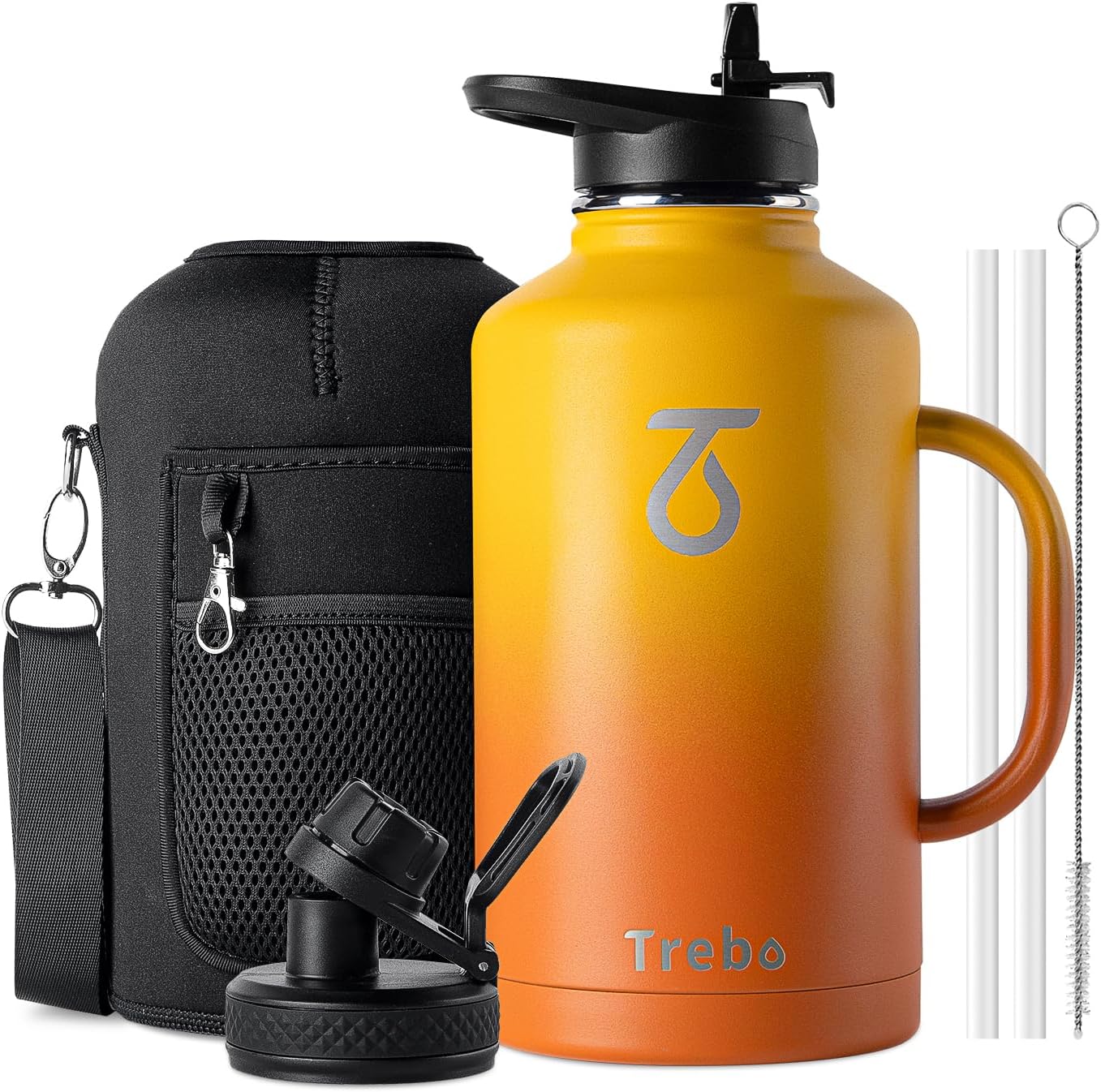 Trebo Half Gallon Insulated Water Bottle with Handle, 64 oz