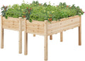 Raised Garden Bed 48x24x30in Set of 2 - Elevated Wooden Planters