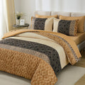 Brown King Size Comforter Set Striped Bed in a Bag King - Soft Boho