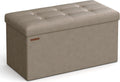 SONGMICS Mazie 30 in Folding Storage Ottoman Bench - Sturdy Seat & Big