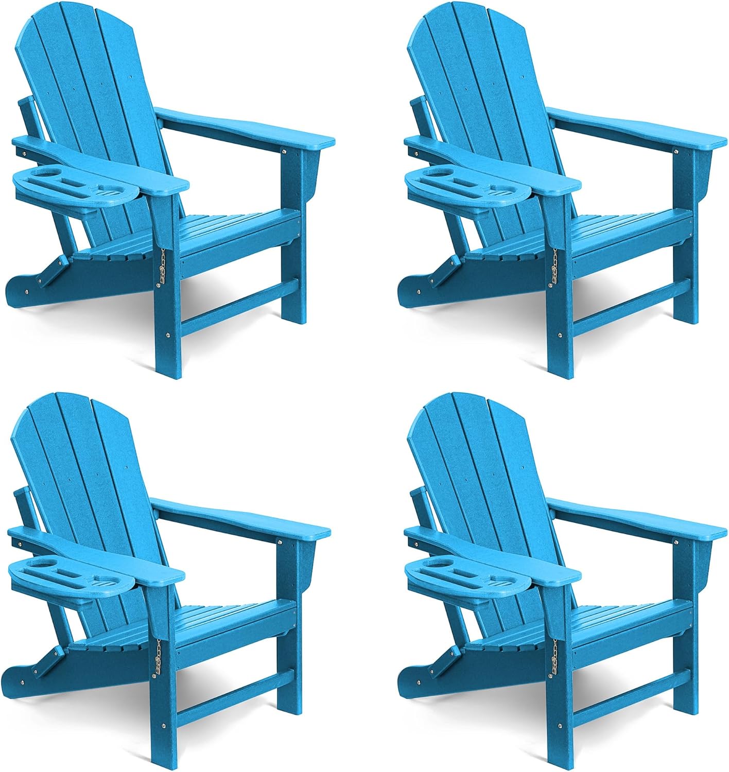 Adirondack Chair Set of 4 - Durable Folding Chairs for Relaxation