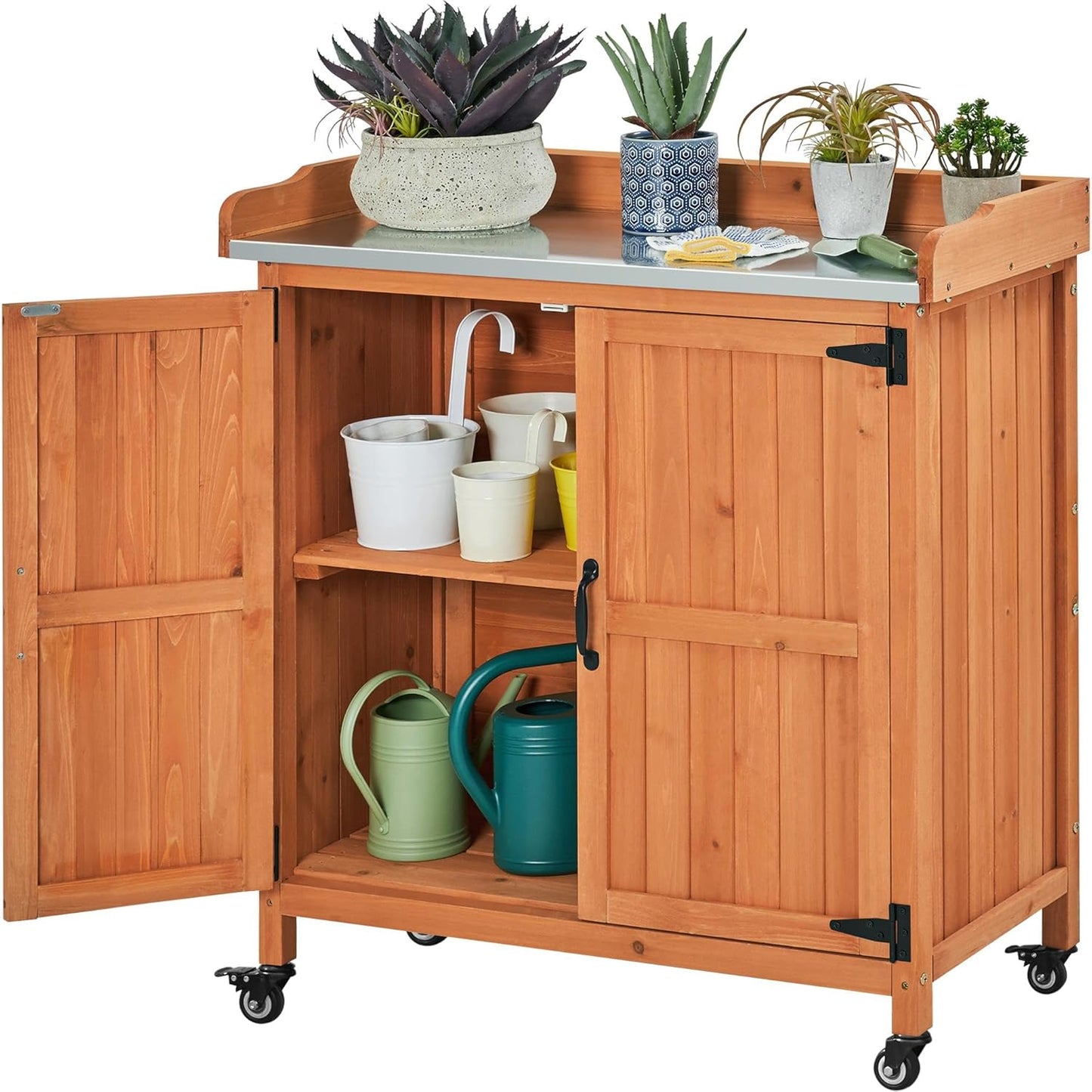 Yaheetech Garden Potting Bench Table for Outdoor Storage