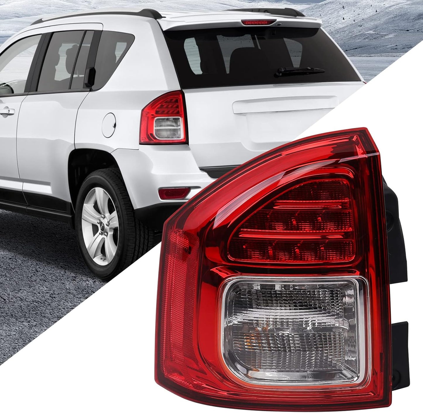 Huray Left Taillight for Jeep Compass 2011-2013 Driver Side