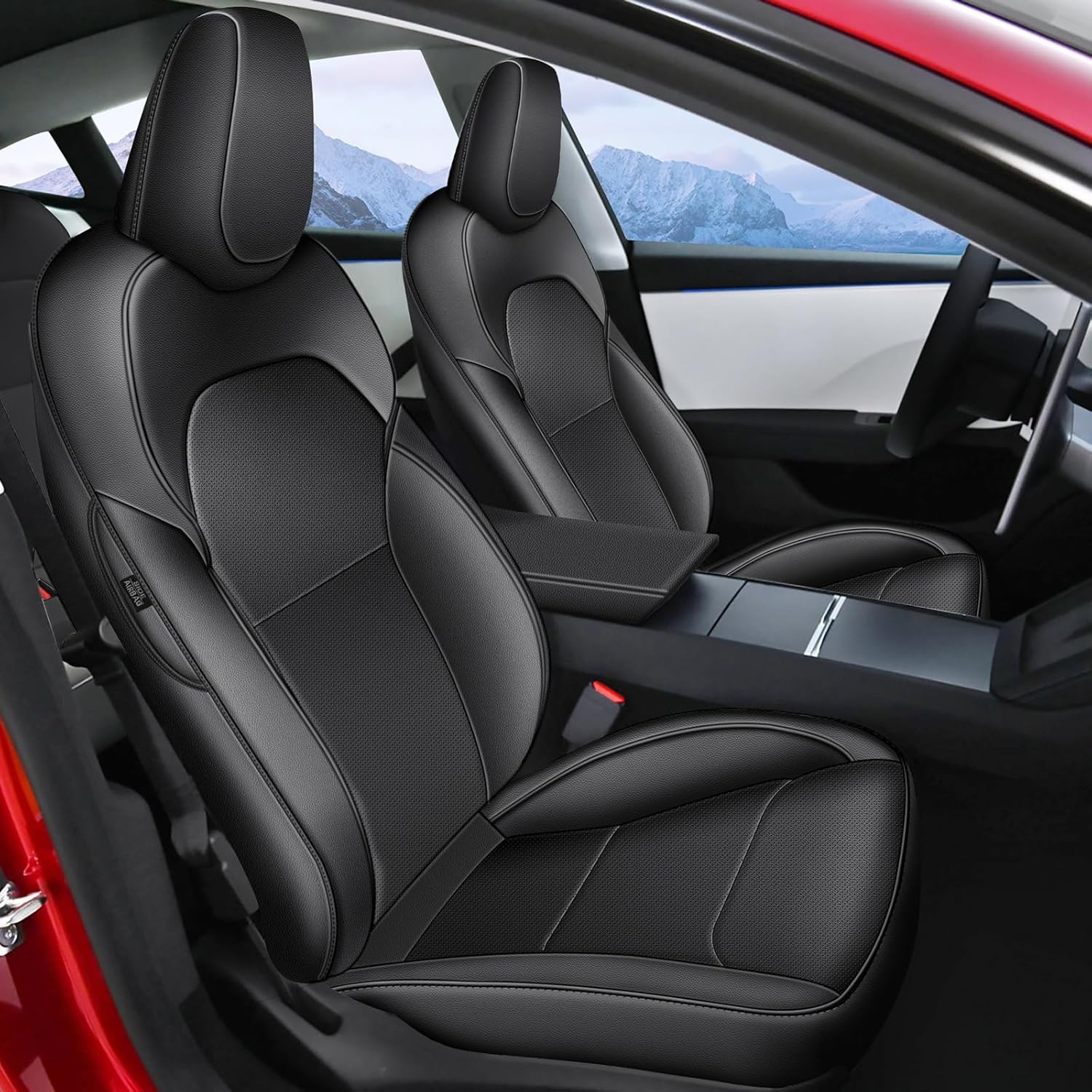 Custom Fit Car Seat Cover for Tesla Model 3 2024 2025 Black