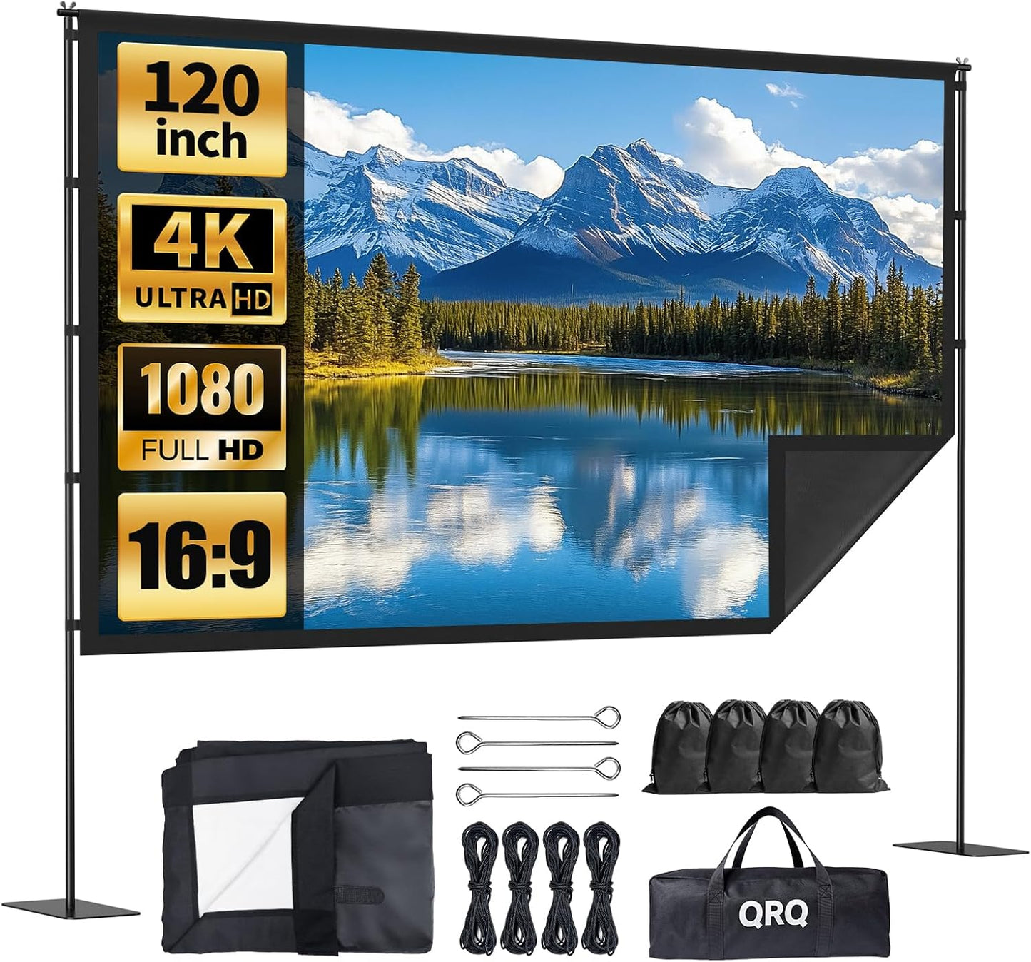 120 Portable Anti-Crease Projector Screen - QRQ