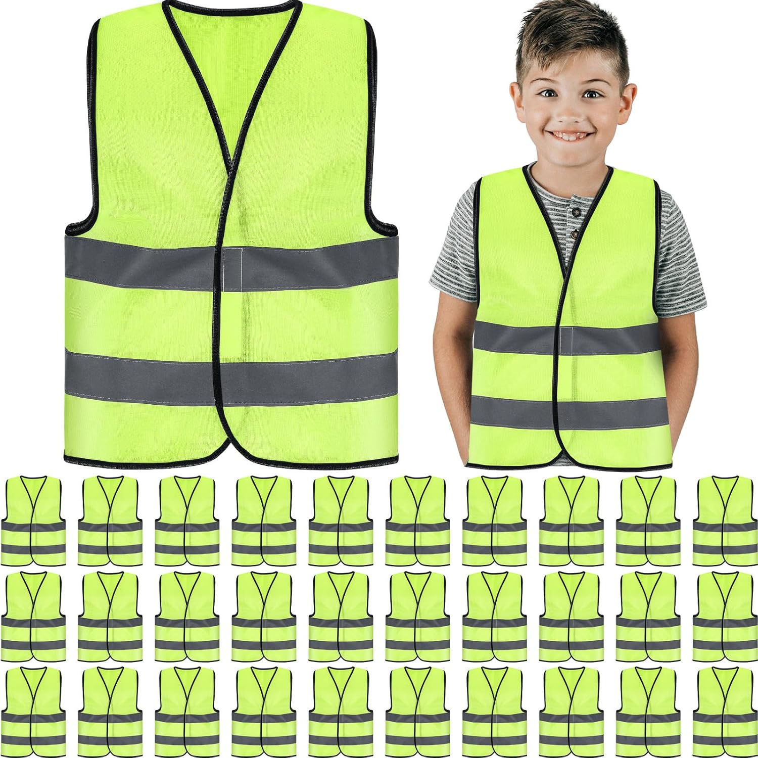 Kids Safety Vest Bulk High Visibility Reflective Construction Vests