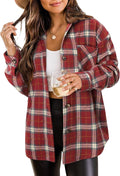 Womens Flannel Shacket Plus Size Button Down Shirt Jacket - Oversized