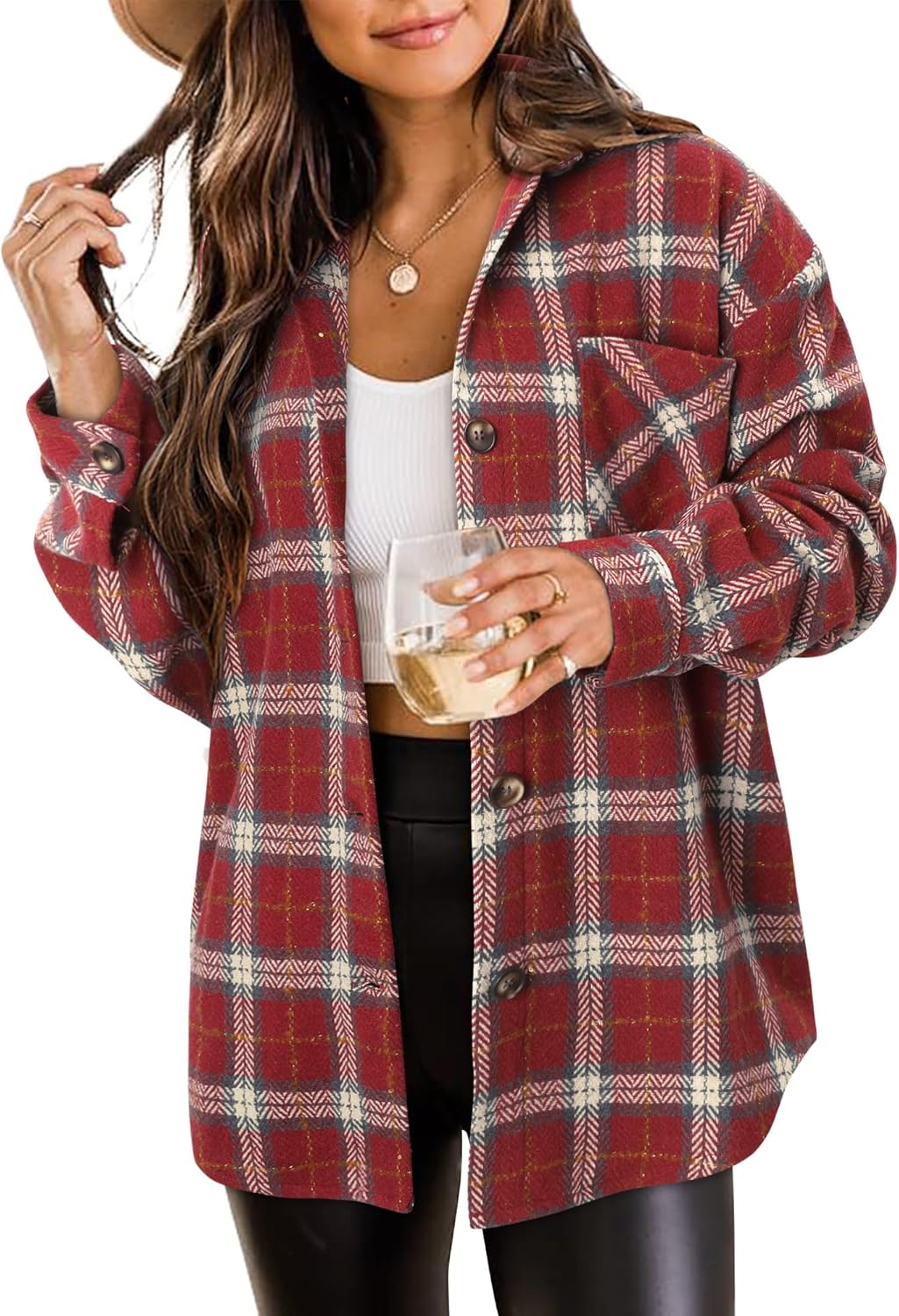 ZOLUCKY Womens Shackets Jacket Plus Size for All Seasons