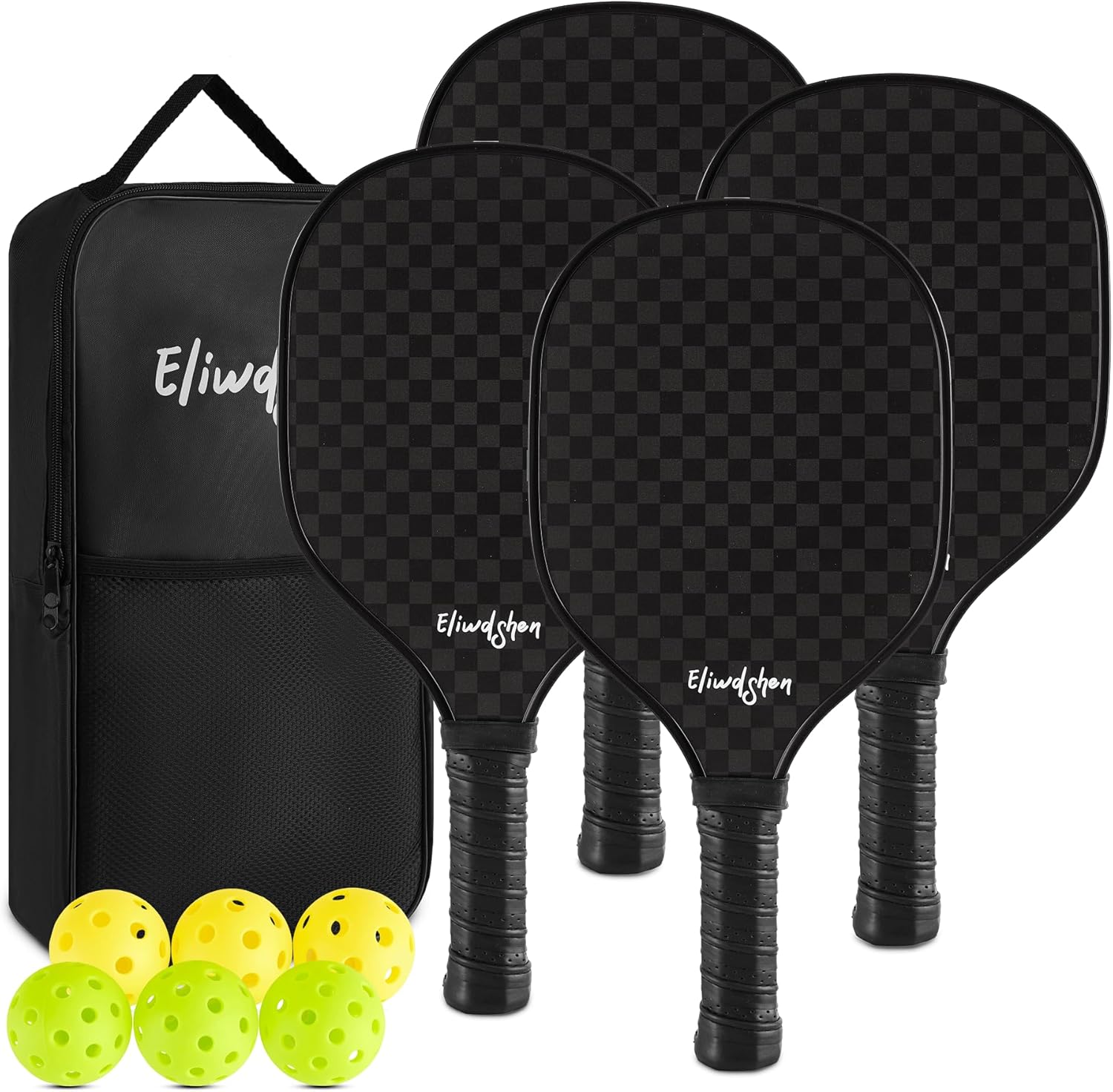 Pickleball Paddles Set of 4 with Balls and Bag for All Ages