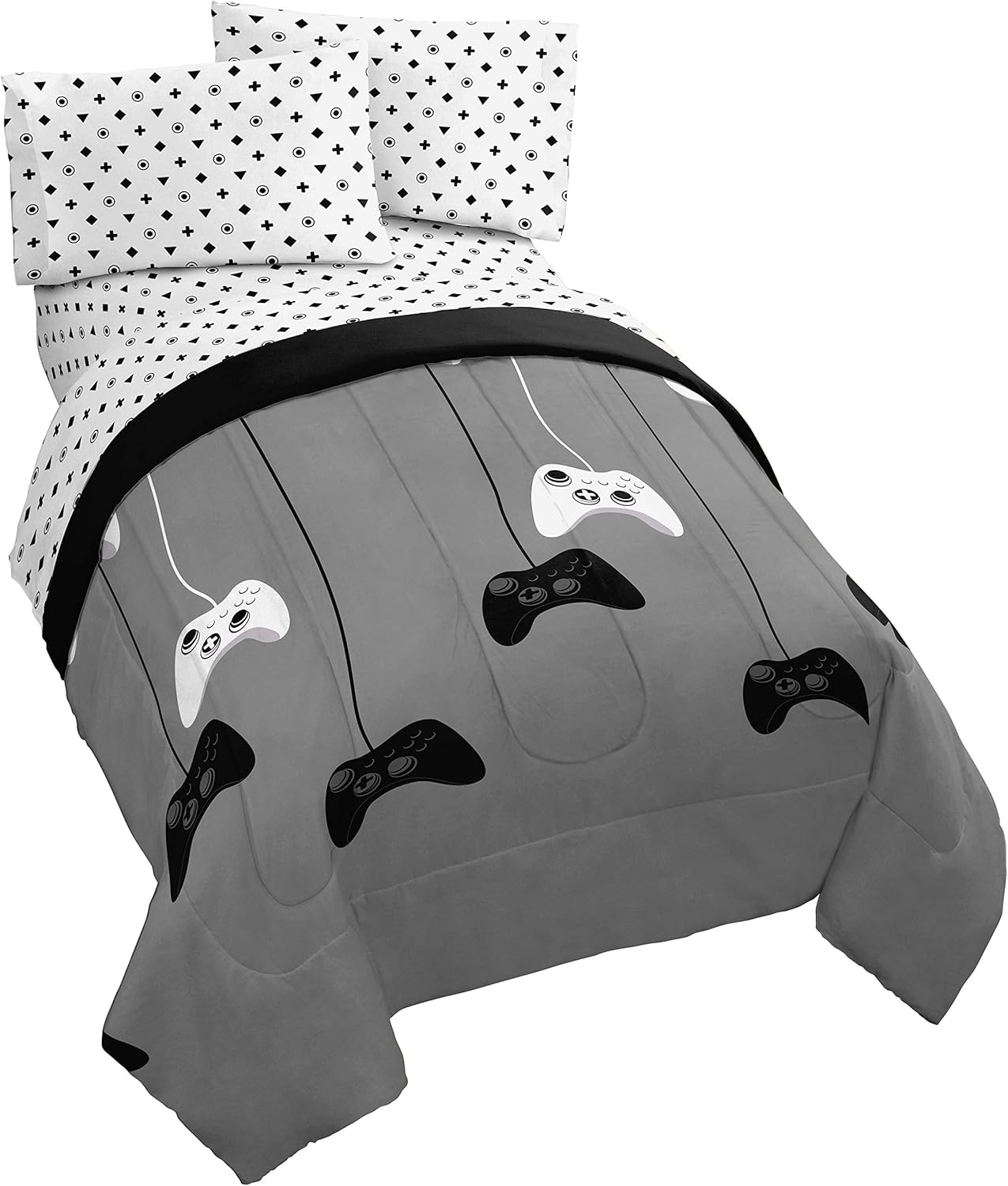 Game On Twin Bed Set with Reversible Comforter & Sheet Set