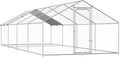Large Metal Chicken Coop Walk-in Poultry Cage - Waterproof Spire Roof