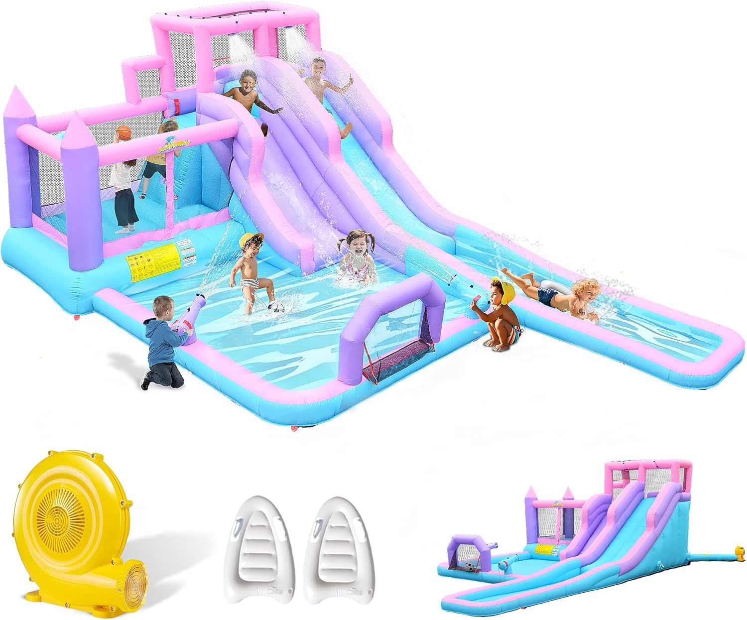 8 in 1 Inflatable Water Slide for Kids - Backyard Fun Awaits