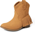Girls Cowgirl Cowboy Ankle Western Boots with Tassel - Side Zipper