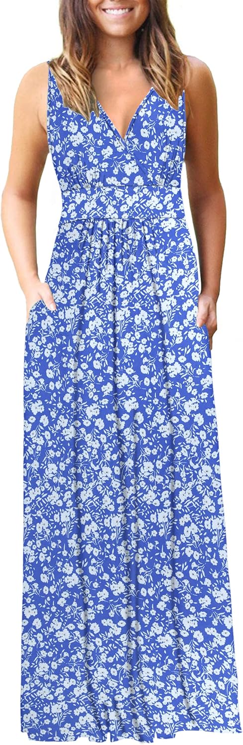 Sleeveless Maxi Dress with Pockets for Casual and Formal Wear