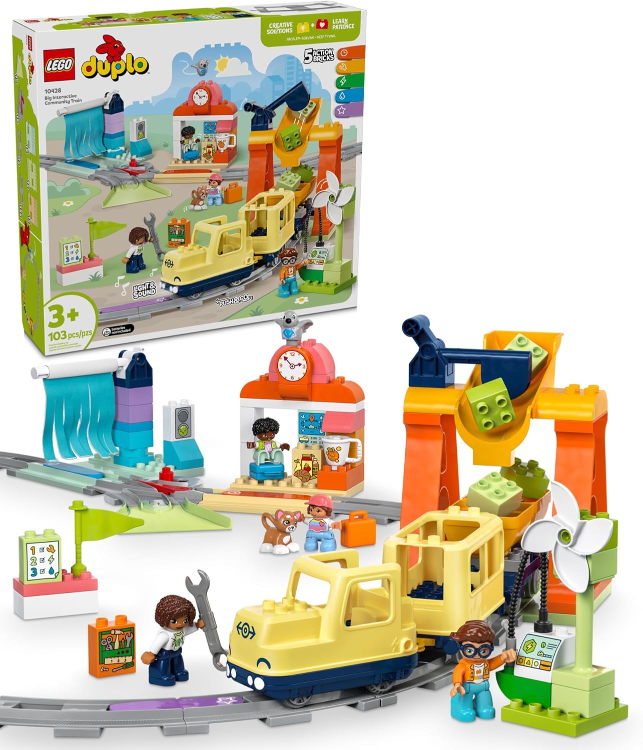 LEGO DUPLO Town Big Interactive Community Train Set for Kids