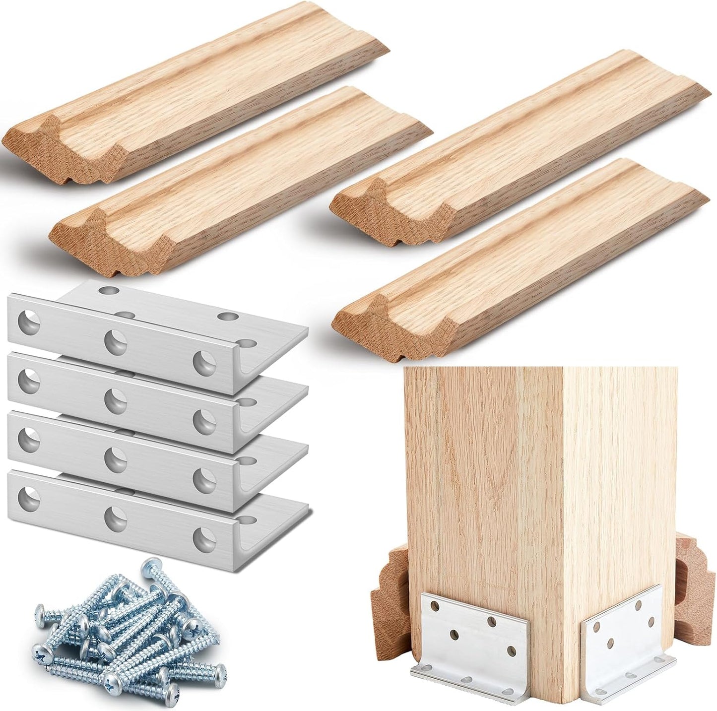 Blulu 6 Inch Newel Post Mounting Kit for Secure Handrail Fitting