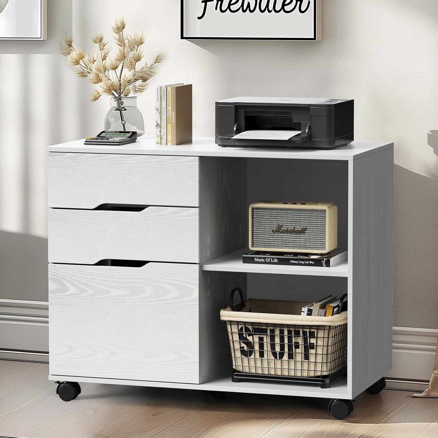 DUMOS 3-Drawer Rolling File Cabinet - Organize with Ease!