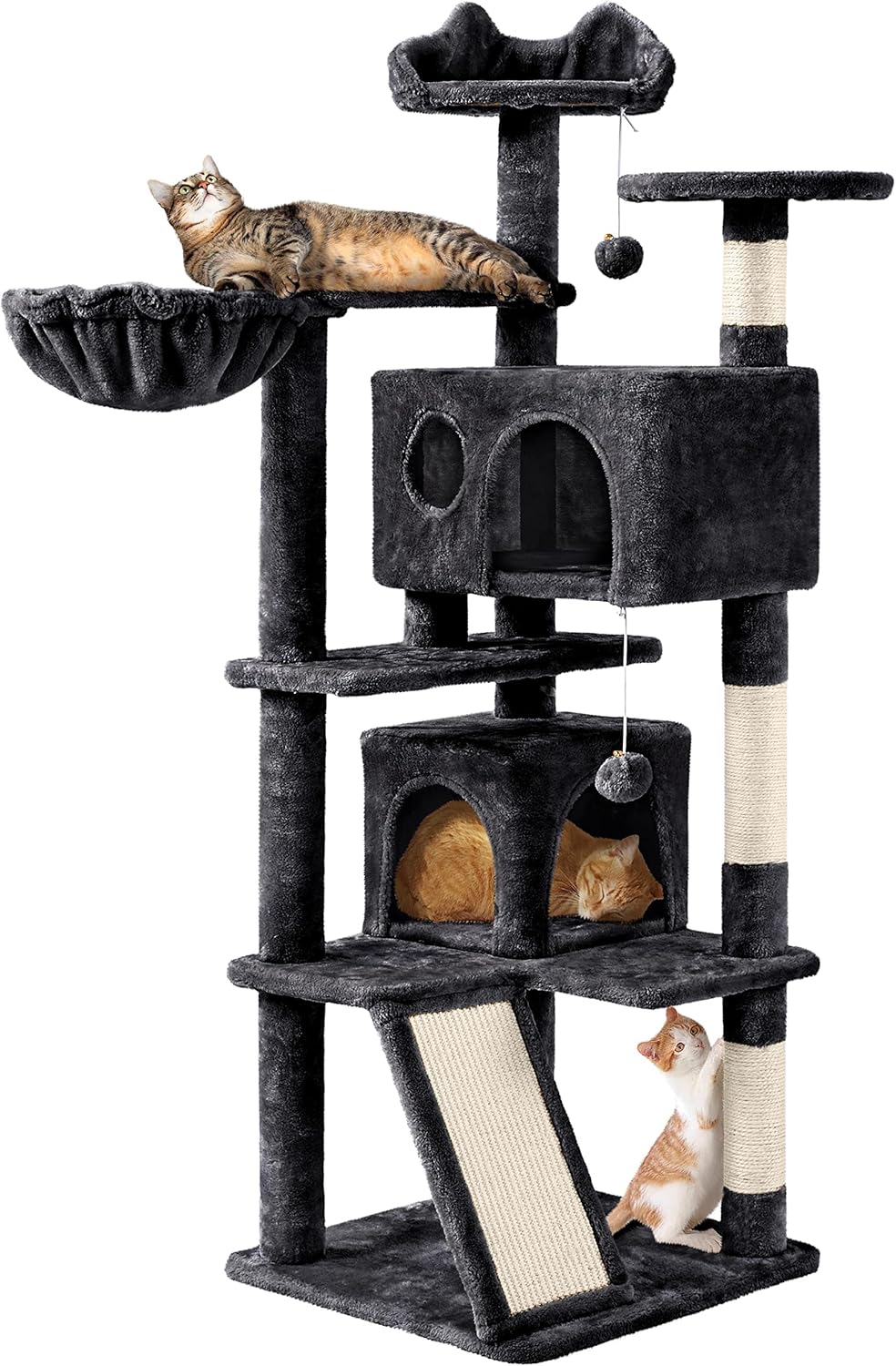 Multi-Level Cat Tree for Indoor Cats with Sisal Scratching Posts