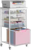 4 Drawer Rolling File Cart with Wheels - Mobile Filing Cabinet