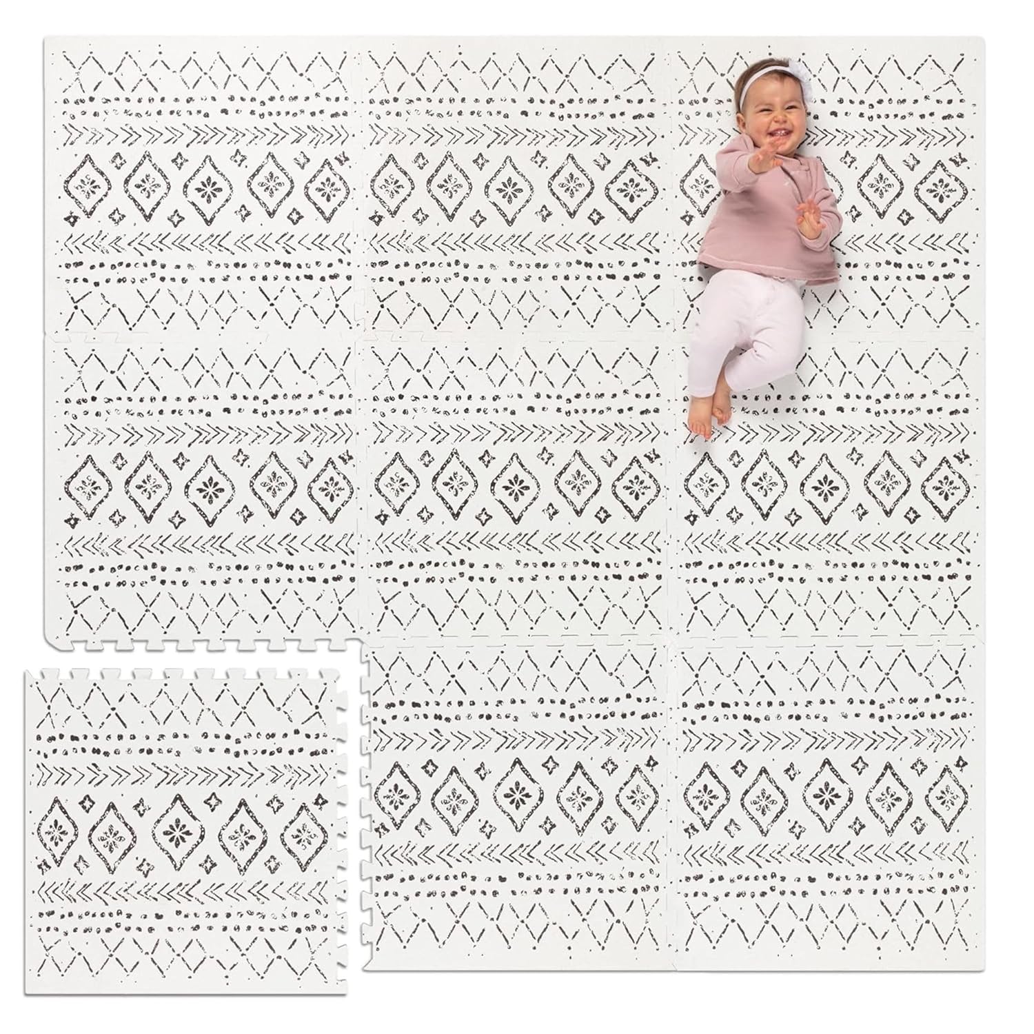 Lillefolk Baby Play Mat for Floor 6x6ft Soft Non Toxic Tiles