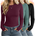 Women's Thermal Shirts 3 Pack - Slim Fit Long Sleeve Tops for Cold