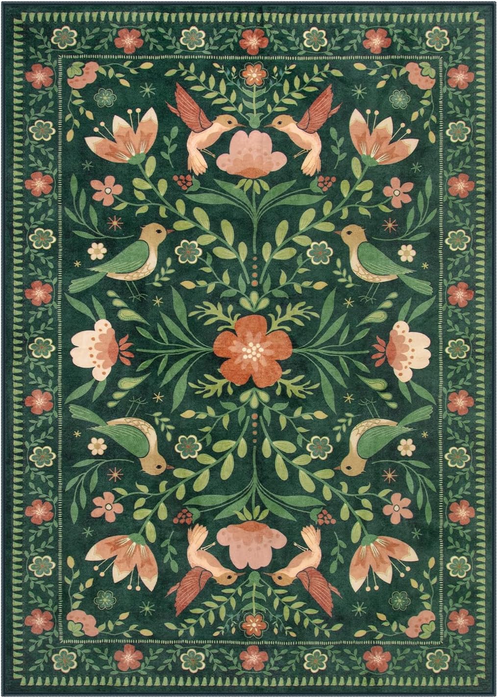 Moynesa Boho Bird 5x7 Area Rug for Living Room and Bedroom