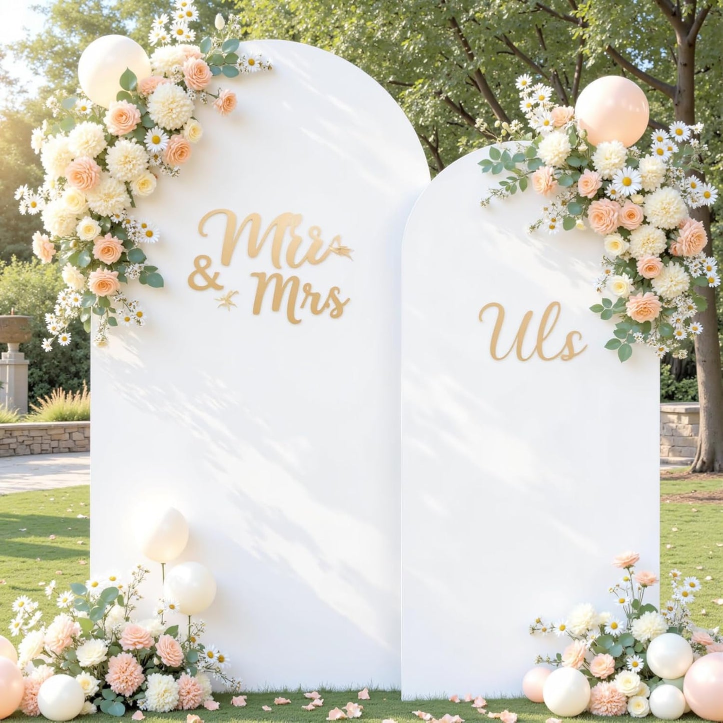 White Arch Backdrop Cover Set of 2 for Elegant Events