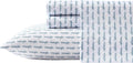 Queen Size Microfiber Sheet Set in Stamped Logo Blue
